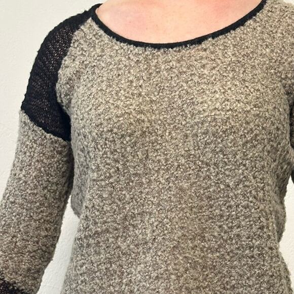Helmut Lang Flecked Bouclé Pullover size S Black Beige Sweater Knit Asymmetrical - Picture 6 of 10